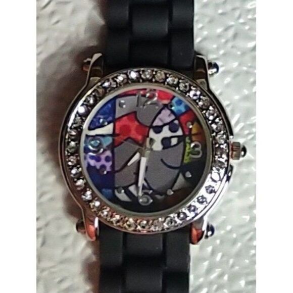 Geneva Watch Dark Gray Rubber Strap NWOT Great Gift - Picture 1 of 3